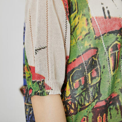 Casual Comfortable Printed Loose Knitting T-Shirt