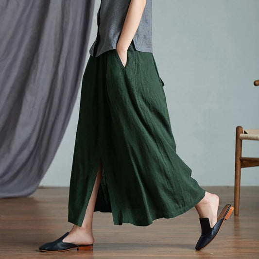 Casual Comfortable Split Hem Plus Size Skirt