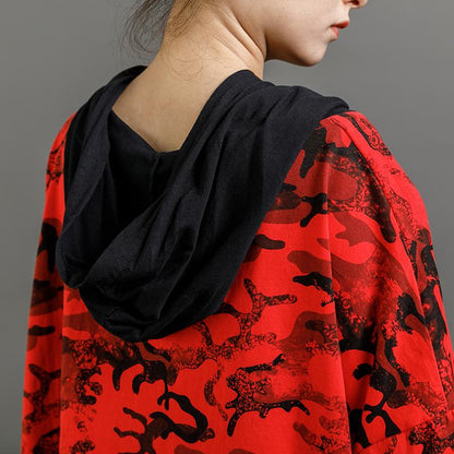 Casual Cotton Hooded Short Sleeve Blouse