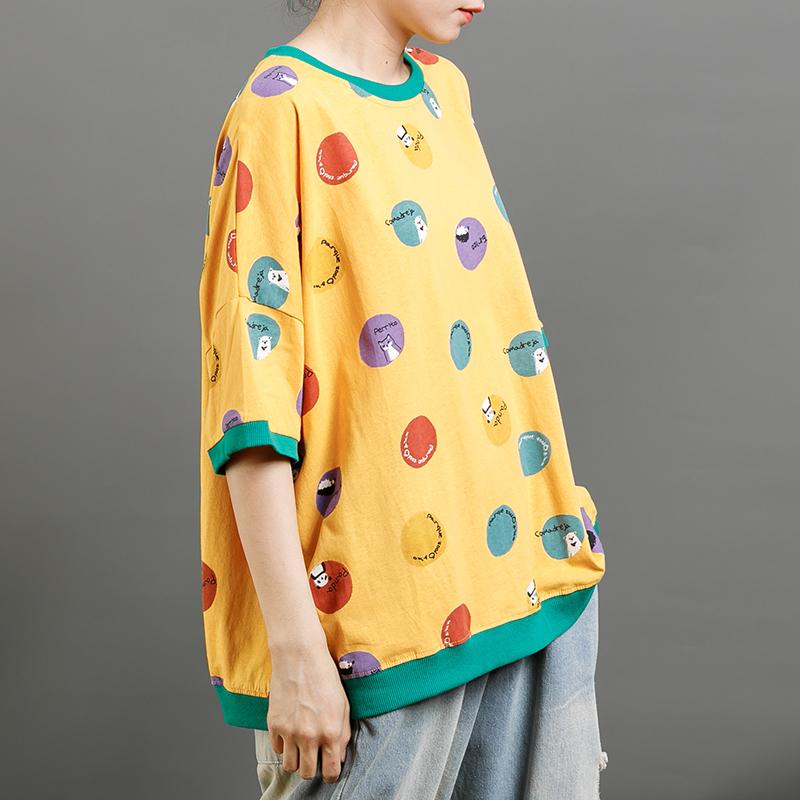 Casual Cute Round Neck Cartoon T-Shirt