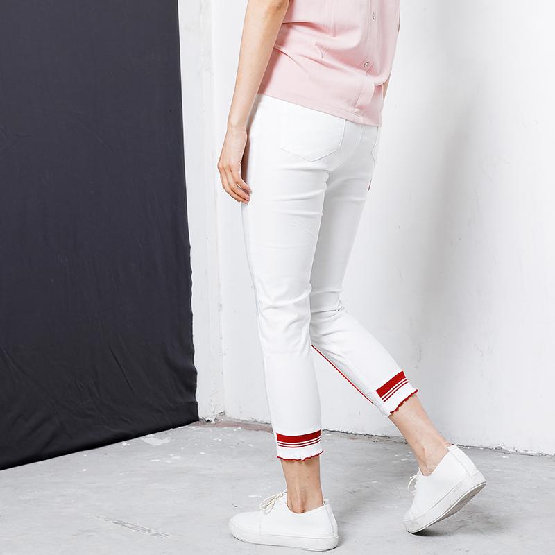 Casual Elastic Waist Spliced Pockets Women Pants