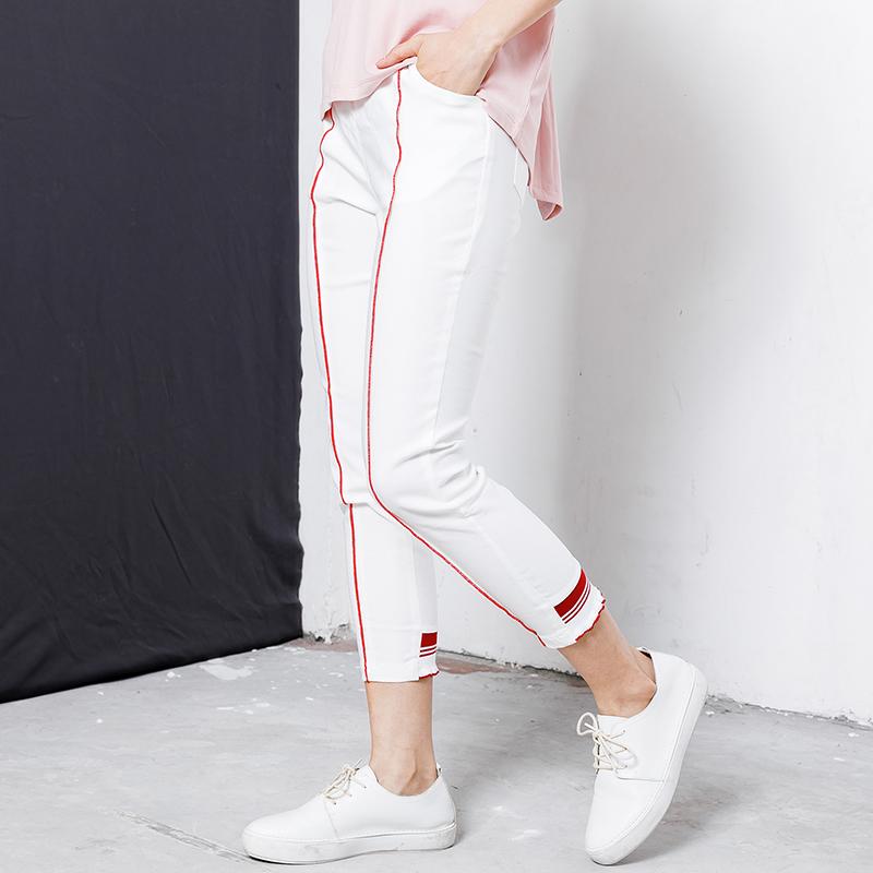 Casual Elastic Waist Spliced Pockets Women Pants
