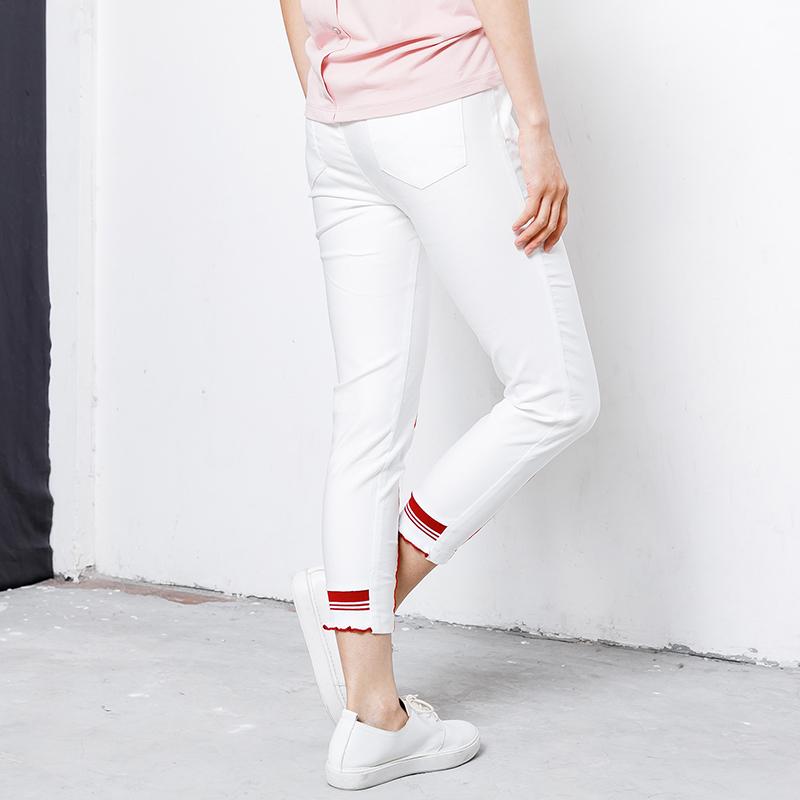 Casual Elastic Waist Spliced Pockets Women Pants