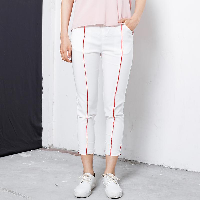 Casual Elastic Waist Spliced Pockets Women Pants