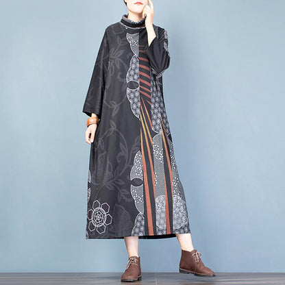 Buykud Casual Elegant Printed Soft Comfortable Dress