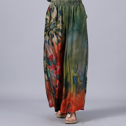 Casual Flower Printed Soft Two Piece Suit