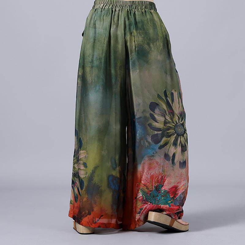 Casual Flower Printed Soft Two Piece Suit