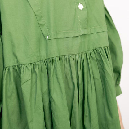 Casual Green Long Sleeves Autumn Pleating Dress