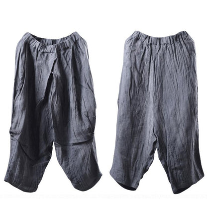Casual Hand Dyed Linen Cross Pants
