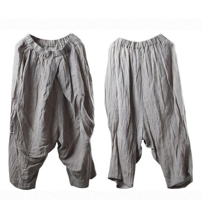 Casual Hand Dyed Linen Cross Pants