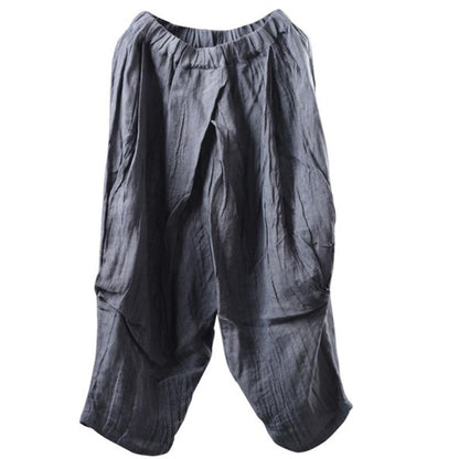 Casual Hand Dyed Linen Cross Pants