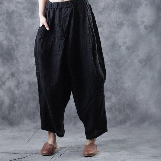 Casual Hand Dyed Linen Cross Pants