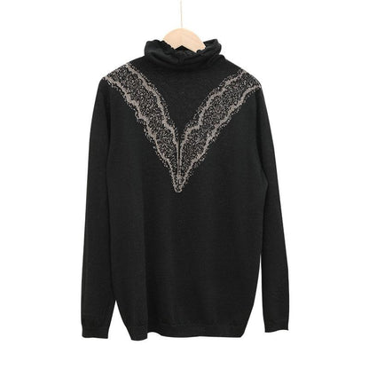 Casual High Collar Crochet Sweater