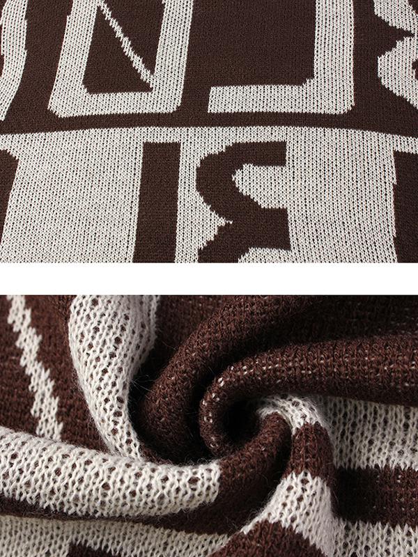 Casual Letter Stitching Fake Two-piece Sweater