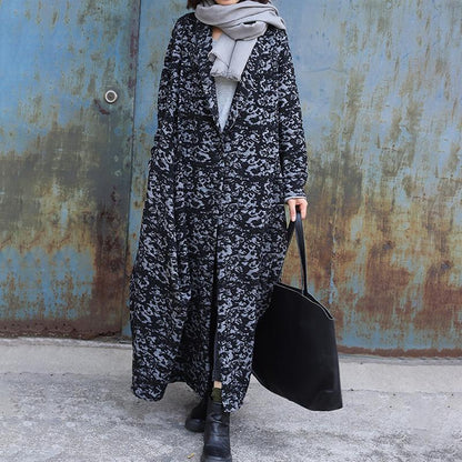 Buykud Casual Long Sleeve Irregular Jacquard Loose Jacket