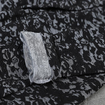 Buykud Casual Long Sleeve Irregular Jacquard Loose Jacket