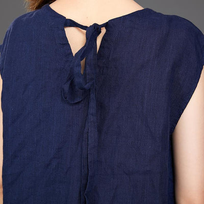 Casual Loose Dark Blue Two Piece Suit