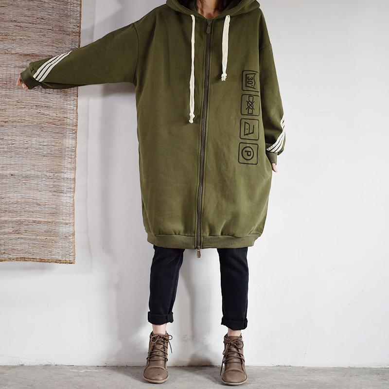 Casual Loose Printed Stripe Hooded Sweatshirt