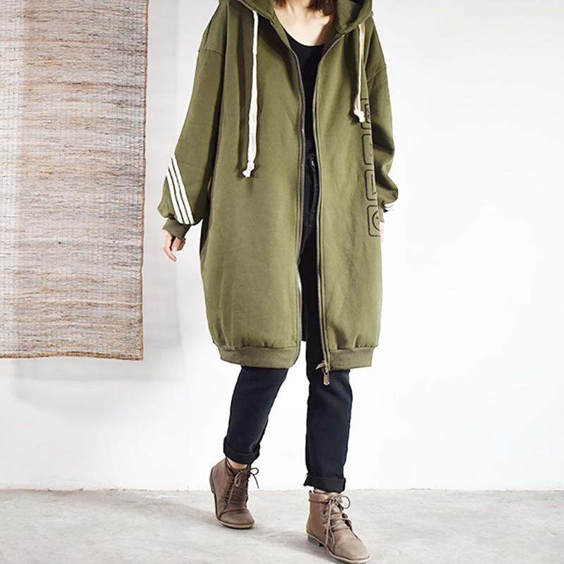 Casual Loose Printed Stripe Hooded Sweatshirt