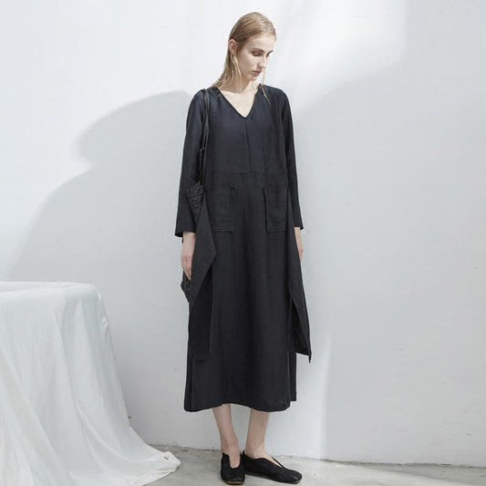 Casual Patchwork Elegant Comfort V-neck Dress