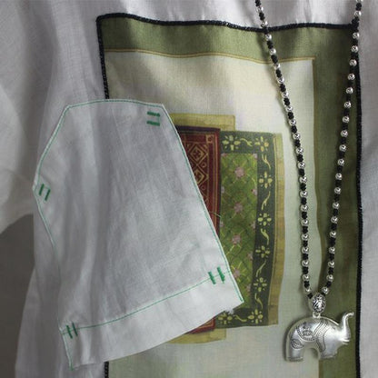 Casual Personality Printed Embroidery Patchwork T-Shirt