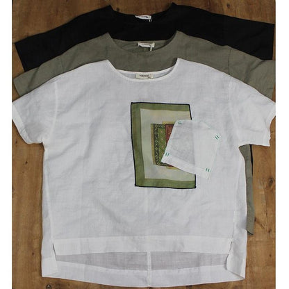 Casual Personality Printed Embroidery Patchwork T-Shirt