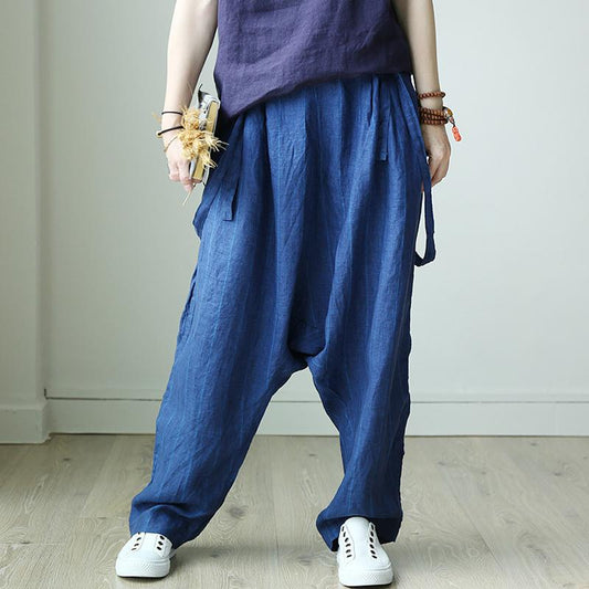 Casual Personality Vertical Stripe Loose Jumpsuit