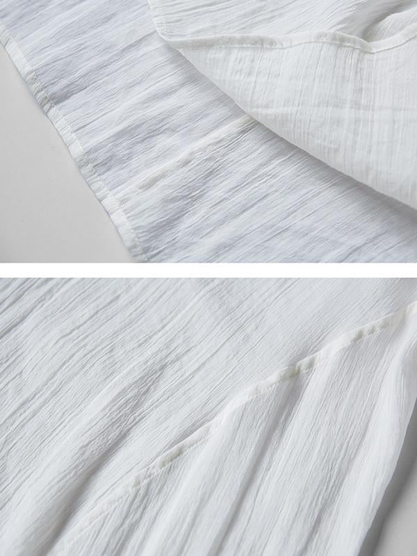 Casual Plus Size Pleated V-Neck Asymmetrical A-Line Dress