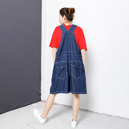 Casual Pockets Button Cotton Women Overalls