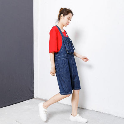 Casual Pockets Button Cotton Women Overalls