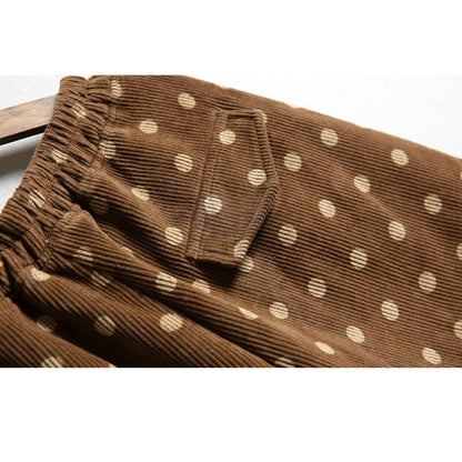 Casual Polka Dot Plus Velvet Harem Pants