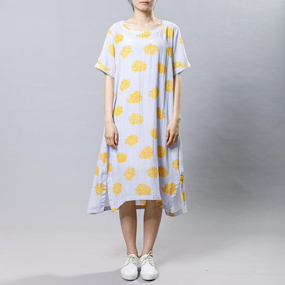 Casual Print Round Neck Short Sleeve Dress