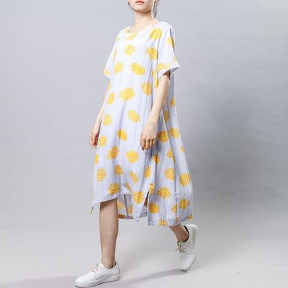 Casual Print Round Neck Short Sleeve Dress