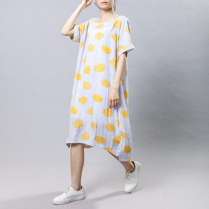 Casual Print Round Neck Short Sleeve Dress
