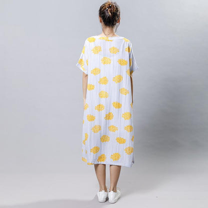 Casual Print Round Neck Short Sleeve Dress