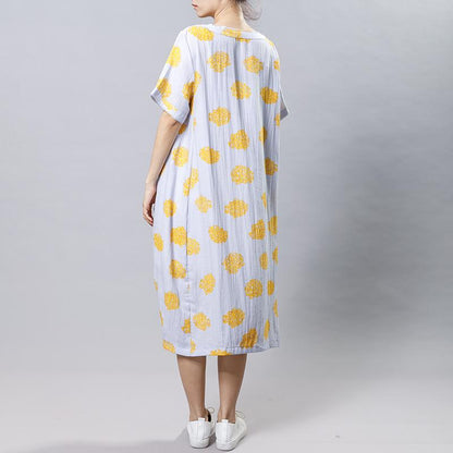 Casual Print Round Neck Short Sleeve Dress