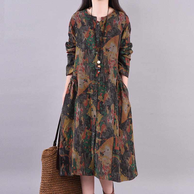 Casual Printed Elegant Loose Autumn Dress