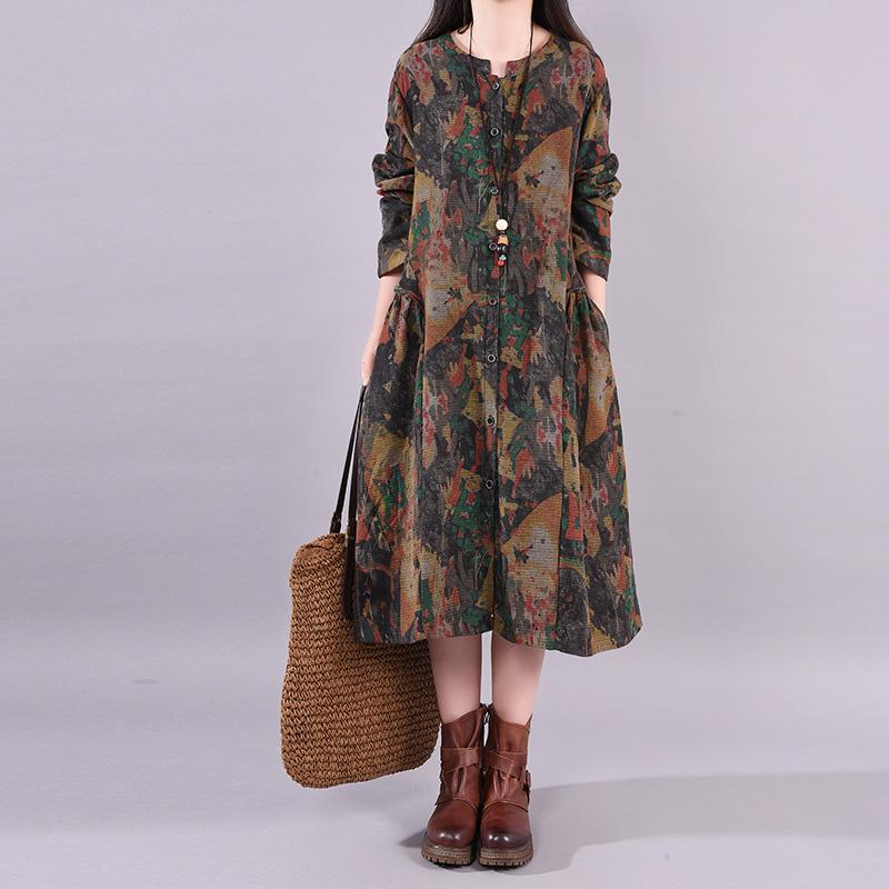 Casual Printed Elegant Loose Autumn Dress
