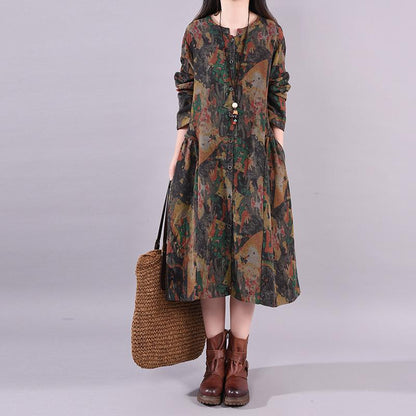 Casual Printed Elegant Loose Autumn Dress