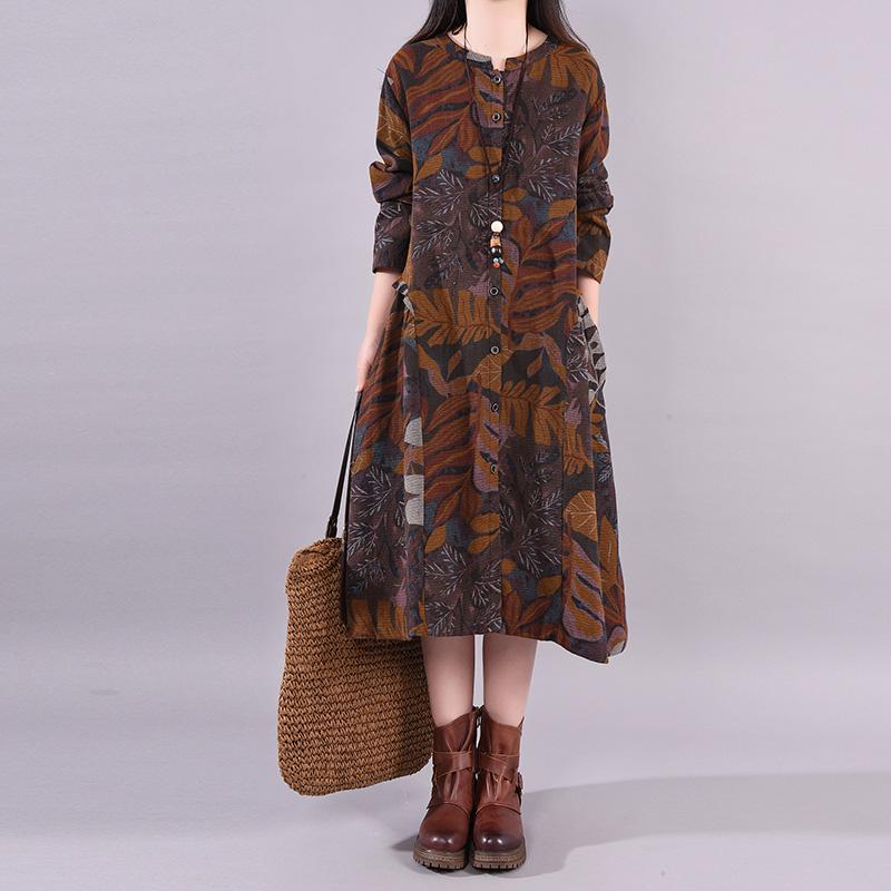 Casual Printed Elegant Loose Autumn Dress