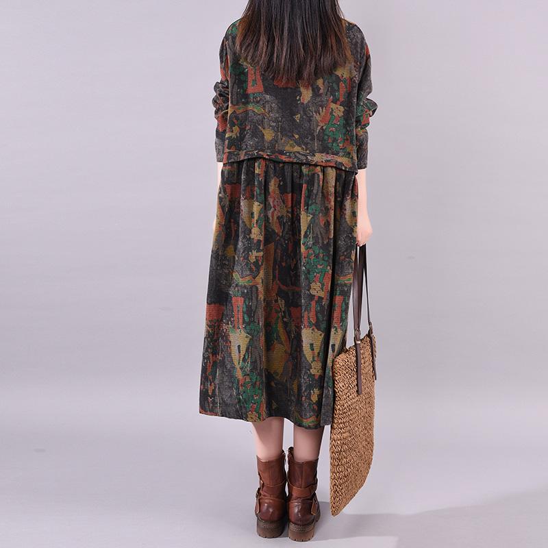 Casual Printed Elegant Loose Autumn Dress