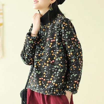 Casual Printed Plus Velvet Autumn Winter Sweatshirt