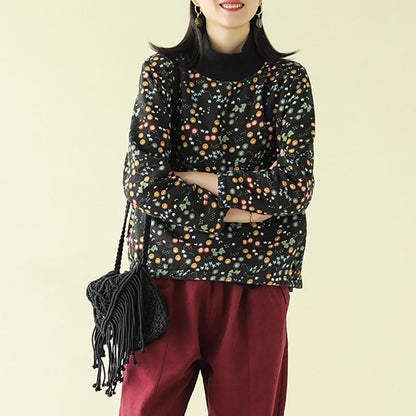 Casual Printed Plus Velvet Autumn Winter Sweatshirt