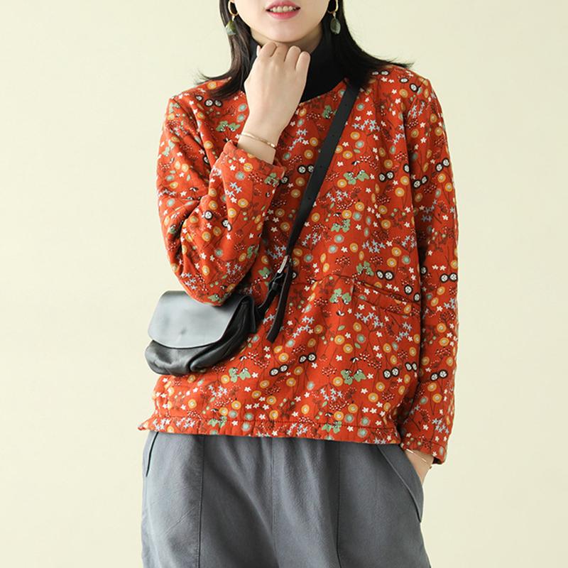 Casual Printed Plus Velvet Autumn Winter Sweatshirt