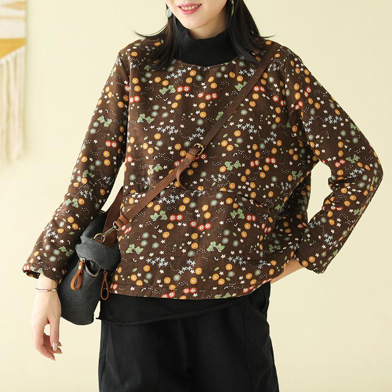 Casual Printed Plus Velvet Autumn Winter Sweatshirt