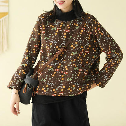 Casual Printed Plus Velvet Autumn Winter Sweatshirt