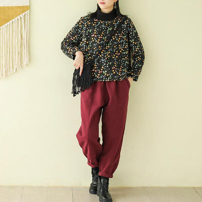 Casual Printed Plus Velvet Autumn Winter Sweatshirt