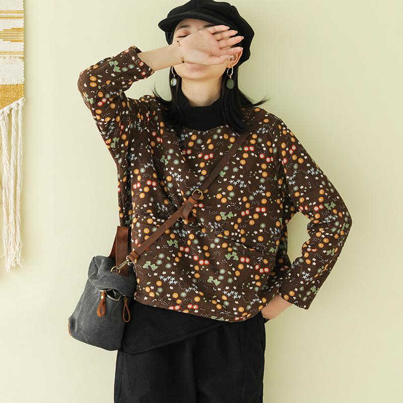 Casual Printed Plus Velvet Autumn Winter Sweatshirt