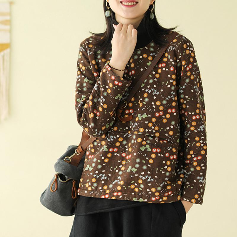 Casual Printed Plus Velvet Autumn Winter Sweatshirt