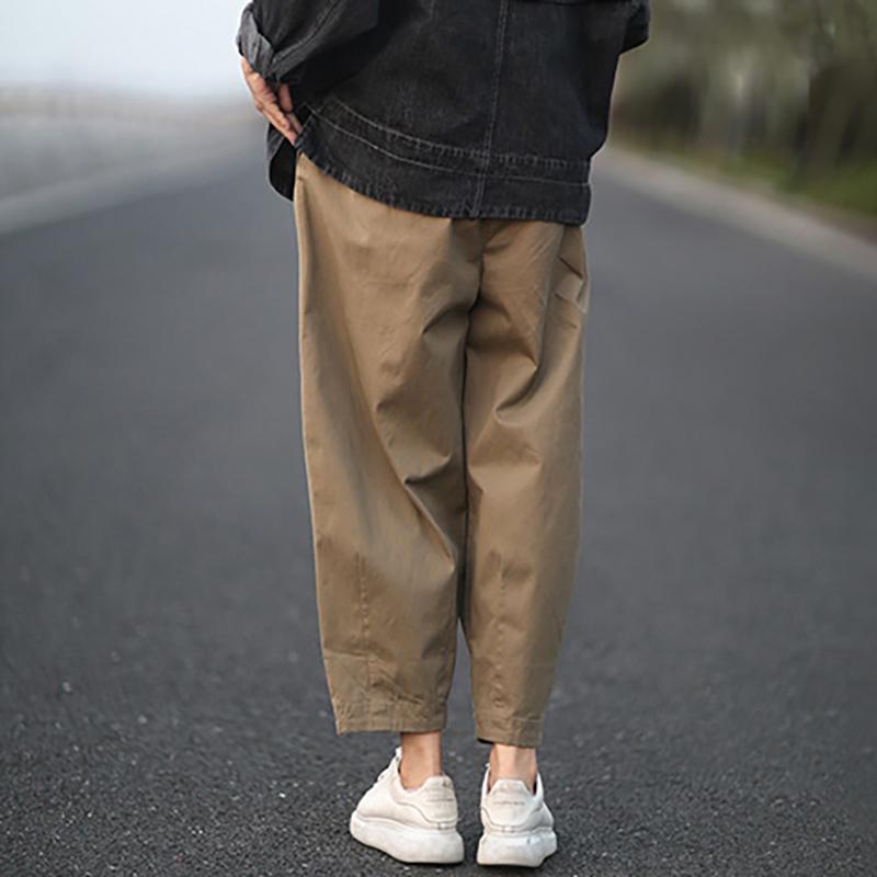 Casual Pure Color Bloom Pants With Belt